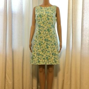 Vintage classic sleeveless shift dress w/boatneck